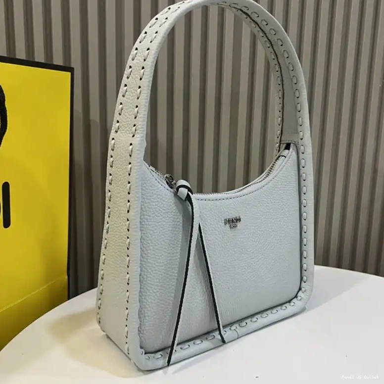 Vintage HOT Blue Leather Fendi Mini Bag Light Cuoio In Romano Fendessence 0629